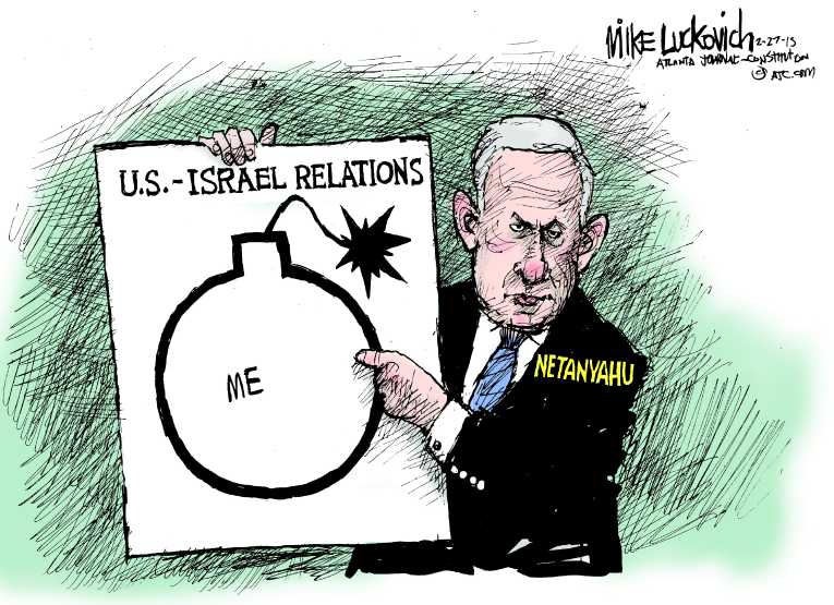 Political/Editorial Cartoon by Mike Luckovich, Atlanta Journal-Constitution on Netanyahu Wows GOP