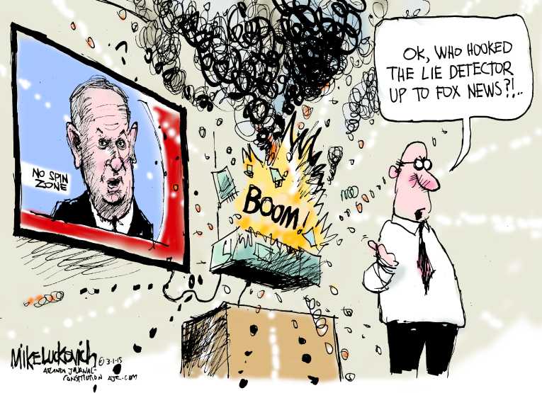 Political/Editorial Cartoon by Mike Luckovich, Atlanta Journal-Constitution on Lefties Attack O’Reilly
