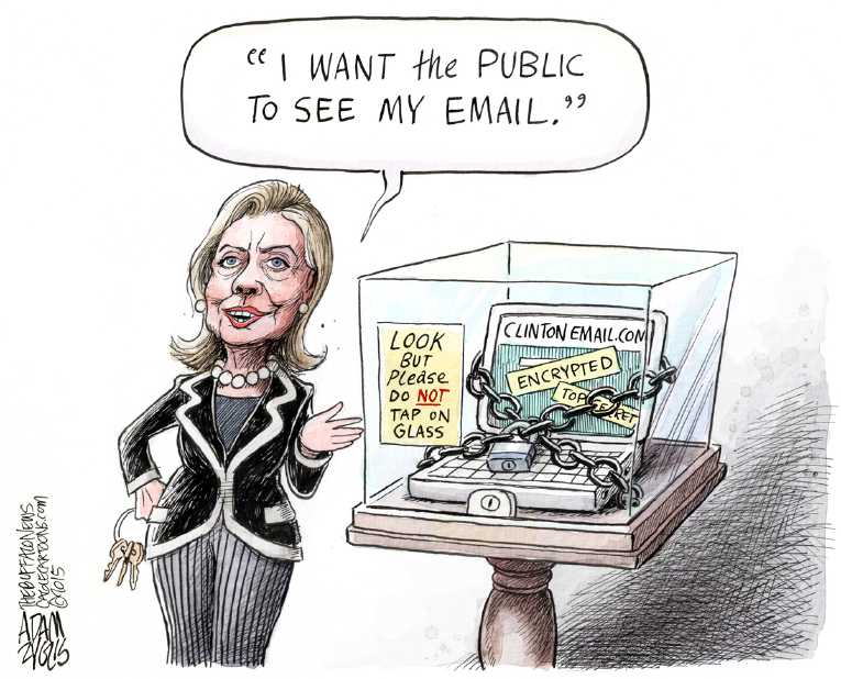 Political/Editorial Cartoon by Adam Zyglis, The Buffalo News on Hillary Denies Wrongdoing
