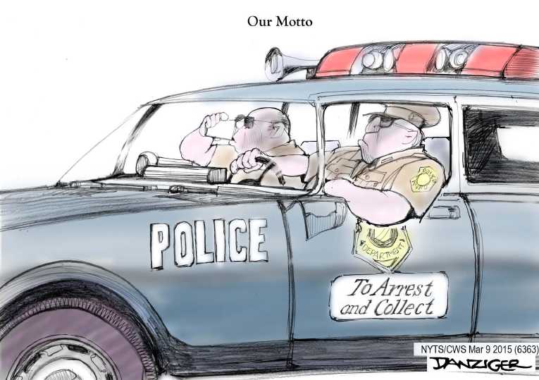 Political/Editorial Cartoon by Jeff Danziger, CWS/CartoonArts Intl. on Ferguson Police Force Blasted