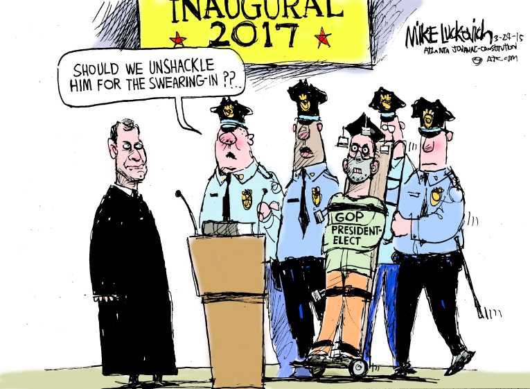 Political/Editorial Cartoon by Mike Luckovich, Atlanta Journal-Constitution on More Hopefuls to Follow Cruz