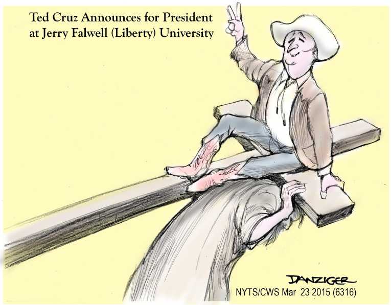 Political/Editorial Cartoon by Jeff Danziger, CWS/CartoonArts Intl. on Cruz Answers God’s Prayers