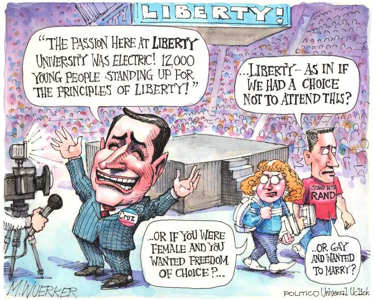 Political/Editorial Cartoon by Matt Wuerker, Politico on Cruz Answers God’s Prayers