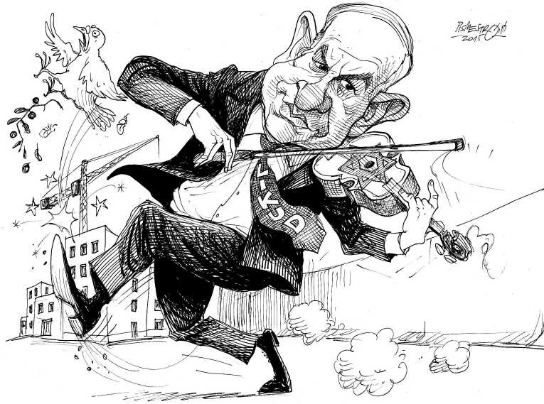 Political/Editorial Cartoon by Petar Pismestrovic, Kleine Zeitung, Austria on Netanyahu Recants