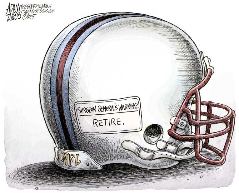 Political/Editorial Cartoon by Adam Zyglis, The Buffalo News on Rookie Retires