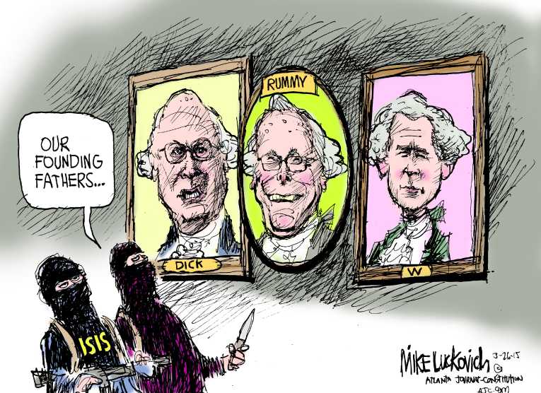 Political/Editorial Cartoon by Mike Luckovich, Atlanta Journal-Constitution on Mideast Conflicts Complicated