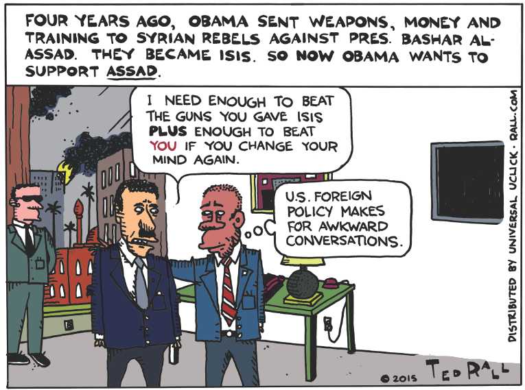 Political/Editorial Cartoon by Ted Rall on Mideast Conflicts Complicated