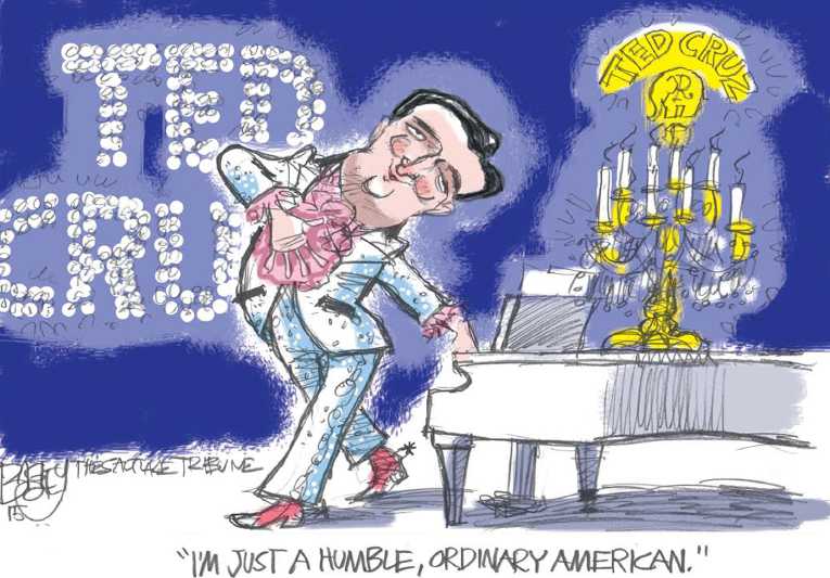 Political/Editorial Cartoon by Pat Bagley, Salt Lake Tribune on Republicans Set to Follow Cruz