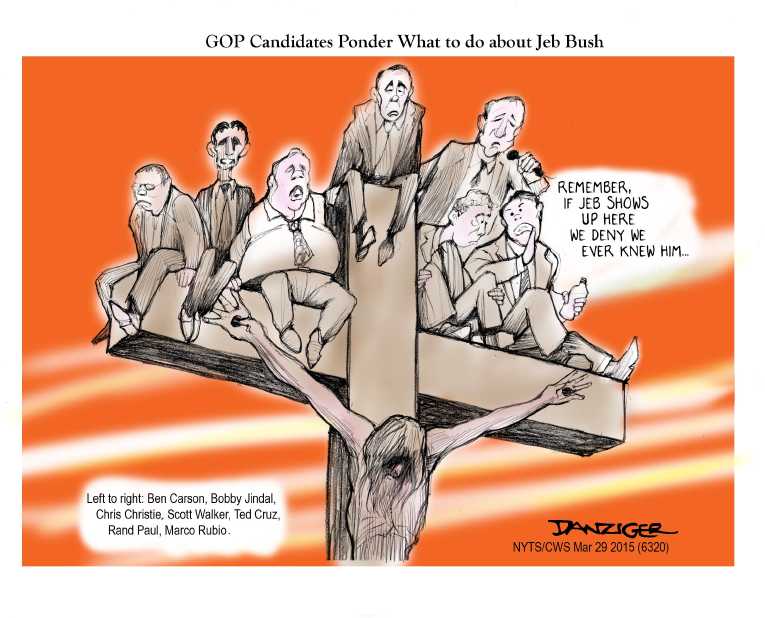 Political/Editorial Cartoon by Jeff Danziger, CWS/CartoonArts Intl. on Republicans Set to Follow Cruz