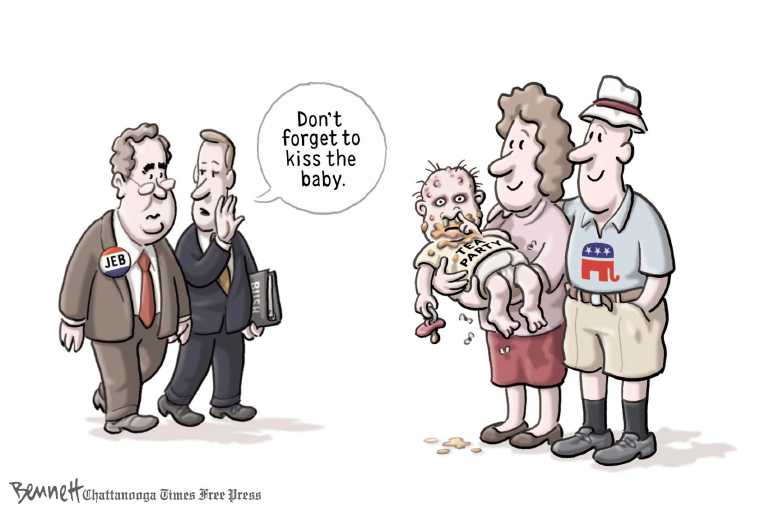 Political/Editorial Cartoon by Clay Bennett, Chattanooga Times Free Press on Republicans Set to Follow Cruz