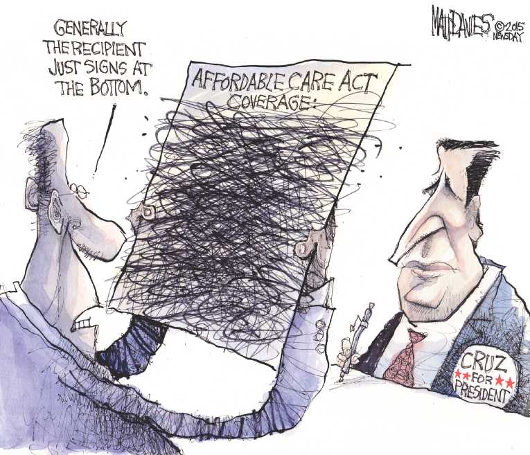 Political/Editorial Cartoon by Matt Davies, Journal News on Republicans Set to Follow Cruz