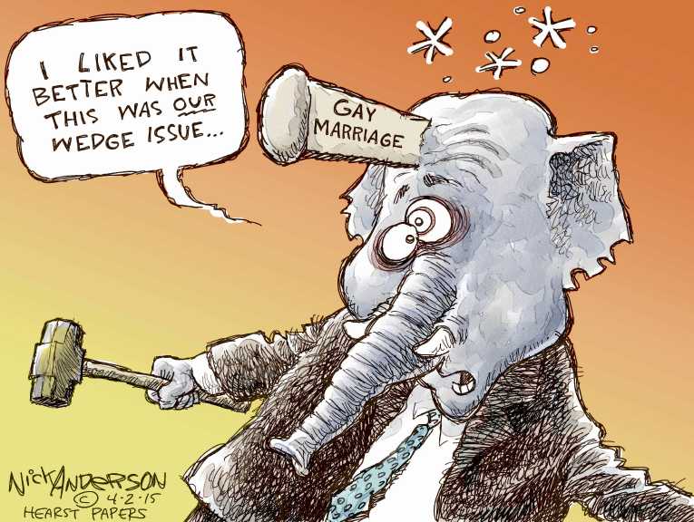 Political/Editorial Cartoon by Nick Anderson, Houston Chronicle on GOP Targets Poverty