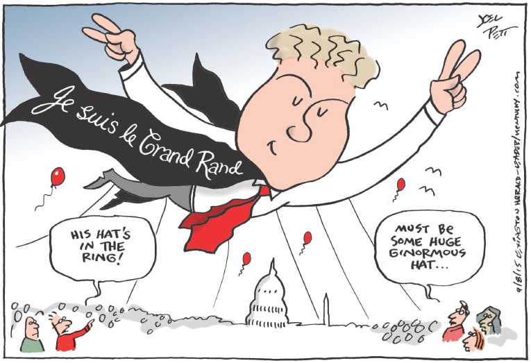 Political/Editorial Cartoon by Joel Pett, Lexington Herald-Leader, CWS/CartoonArts Intl. on Rand Paul Announces Candidacy