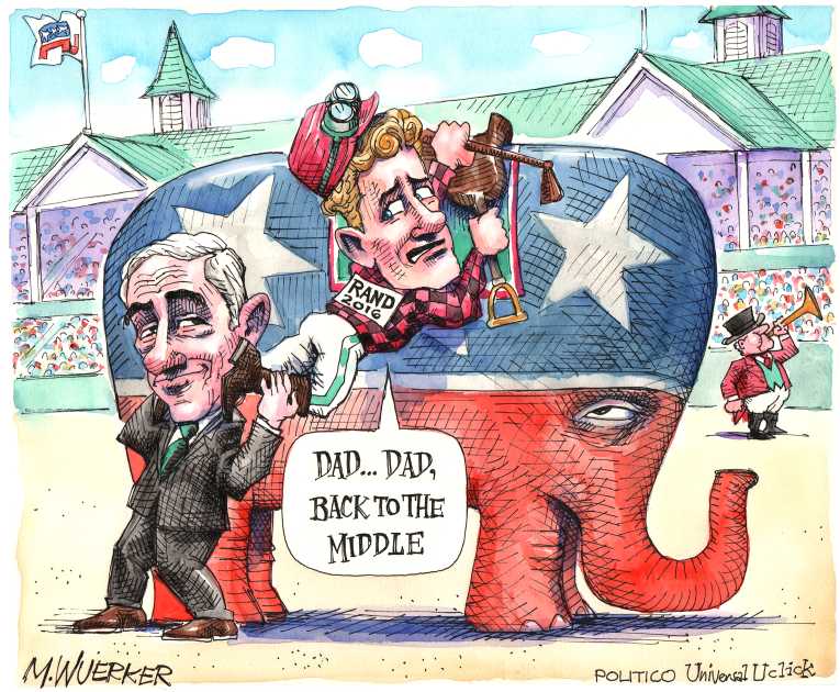 Political/Editorial Cartoon by Matt Wuerker, Politico on Rand Paul Announces Candidacy