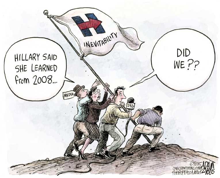 Political/Editorial Cartoon by Adam Zyglis, The Buffalo News on Clinton Announces Candidacy
