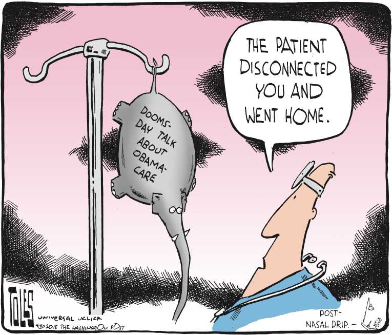 Political/Editorial Cartoon by Tom Toles, Washington Post on GOP Targets Obama