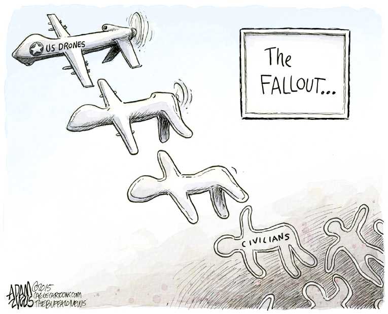 Political/Editorial Cartoon by Adam Zyglis, The Buffalo News on Drone Attack Kills Americans