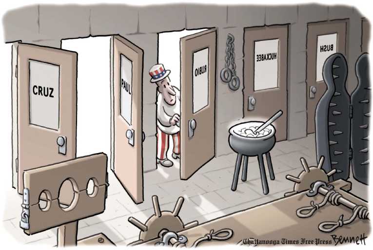Political/Editorial Cartoon by Clay Bennett, Chattanooga Times Free Press on More Presidential Hopefuls Declare