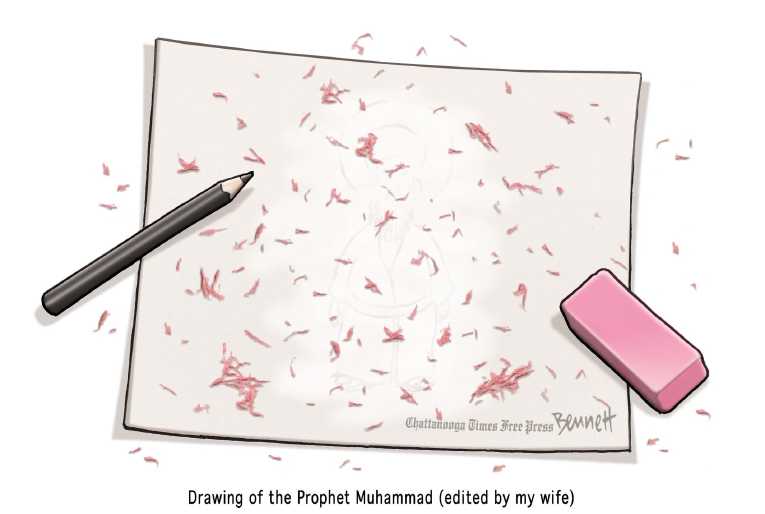 Political/Editorial Cartoon by Clay Bennett, Chattanooga Times Free Press on Two Terrorists Killed