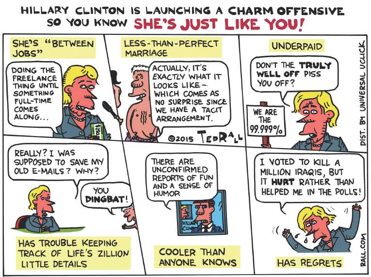 Political/Editorial Cartoon by Ted Rall on Presidential Race Shaping Up