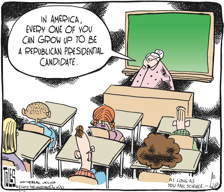 Political/Editorial Cartoon by Tom Toles, Washington Post on Presidential Hopeful Field Expands