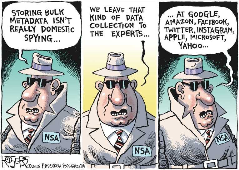 Political/Editorial Cartoon by Rob Rogers, The Pittsburgh Post-Gazette on Patriot Act Extended