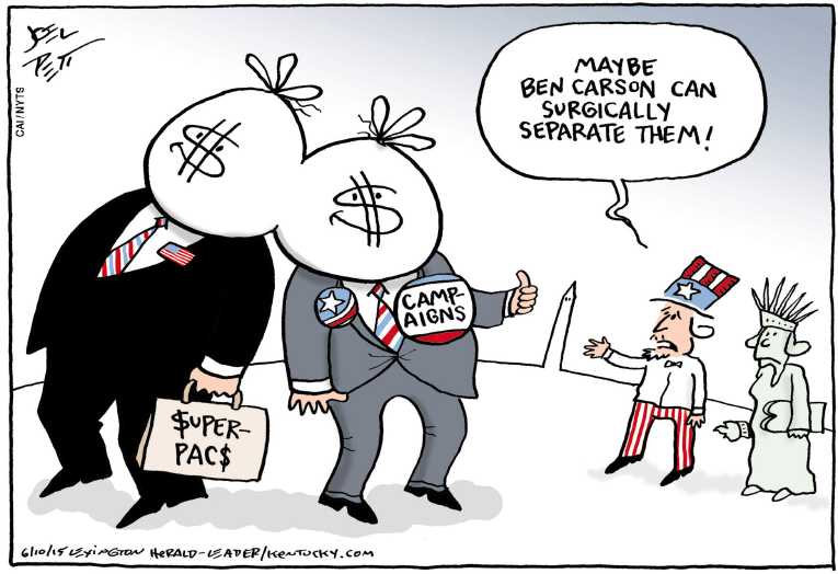 Political/Editorial Cartoon by Joel Pett, Lexington Herald-Leader, CWS/CartoonArts Intl. on Presidential Race Wide Open