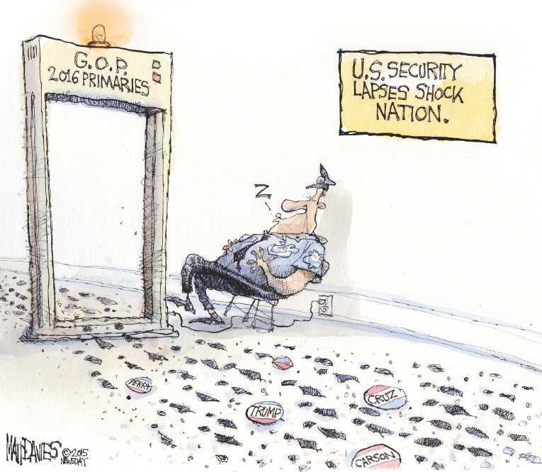 Political/Editorial Cartoon by Matt Davies, Journal News on Presidential Race Wide Open