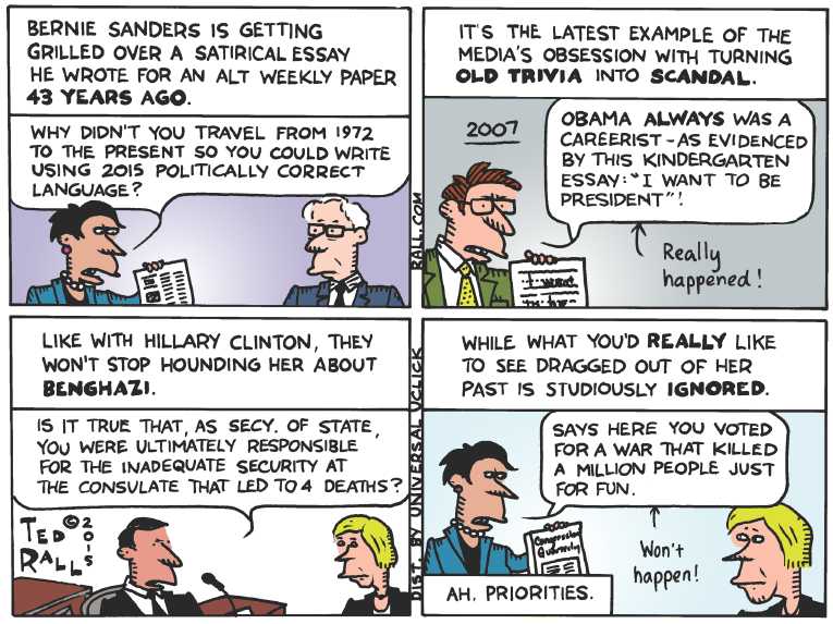 Political/Editorial Cartoon by Ted Rall on Presidential Race Wide Open