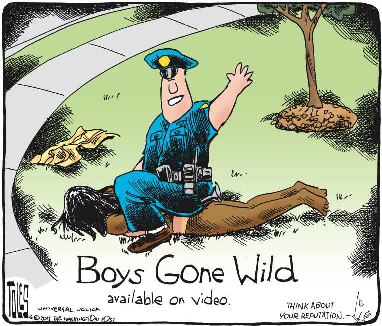 Political/Editorial Cartoon by Tom Toles, Washington Post on Teenage Girl Apprehended