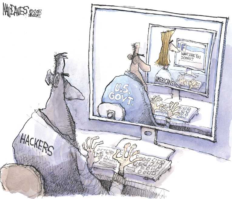 Political/Editorial Cartoon by Matt Davies, Journal News on Spy Bill Passed