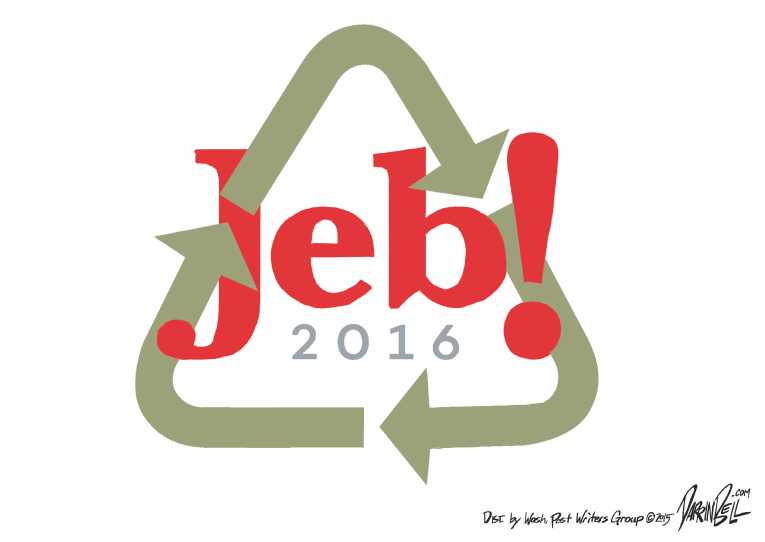 Political/Editorial Cartoon by Darrin Bell, Washington Post Writers Group on Jeb & Trump Declare