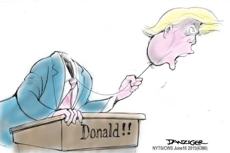 Political/Editorial Cartoon by Jeff Danziger, CWS/CartoonArts Intl. on Jeb & Trump Declare