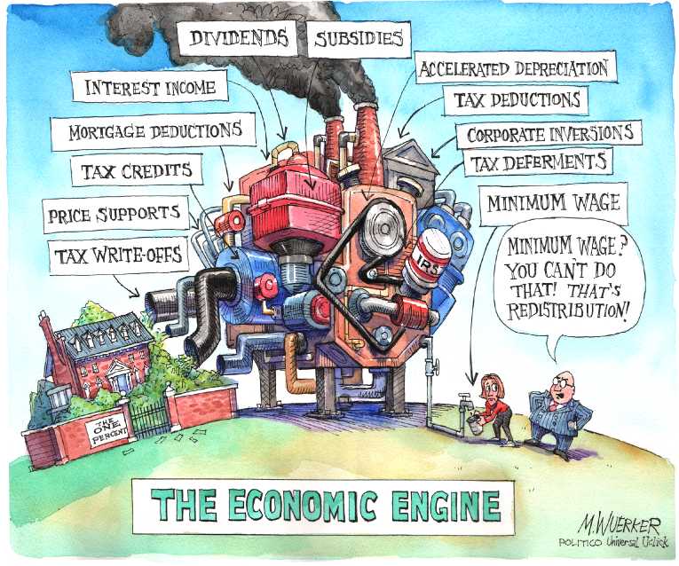 Political/Editorial Cartoon by Matt Wuerker, Politico on US Economy Stalls