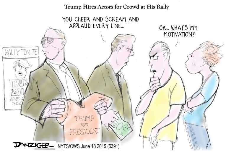 Political/Editorial Cartoon by Jeff Danziger, CWS/CartoonArts Intl. on Presidential Candidates Battle