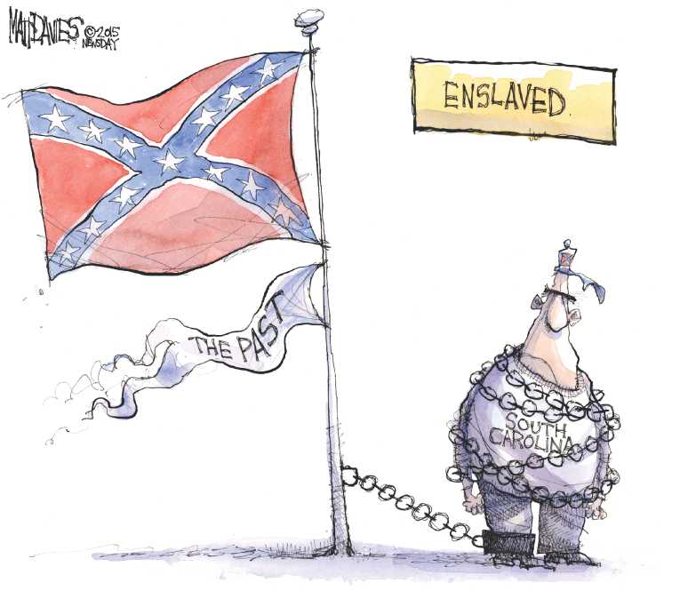 Political/Editorial Cartoon by Matt Davies, Journal News on Confederate Flag Debate Intensifies