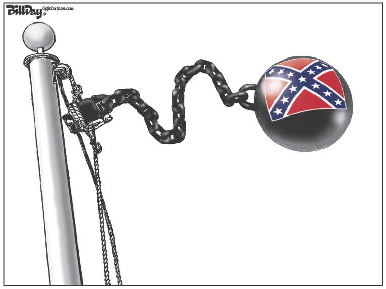 Political/Editorial Cartoon by Bill Day, Cagle Cartoons on Confederate Flag Debate Intensifies