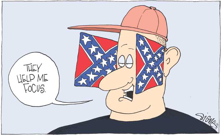 Political/Editorial Cartoon by Signe Wilkinson, Philadelphia Daily News on Confederate Flag Debate Intensifies
