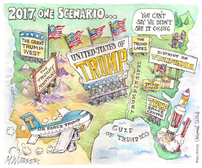 Political/Editorial Cartoon by Matt Wuerker, Politico on Trump, Christie Join Race