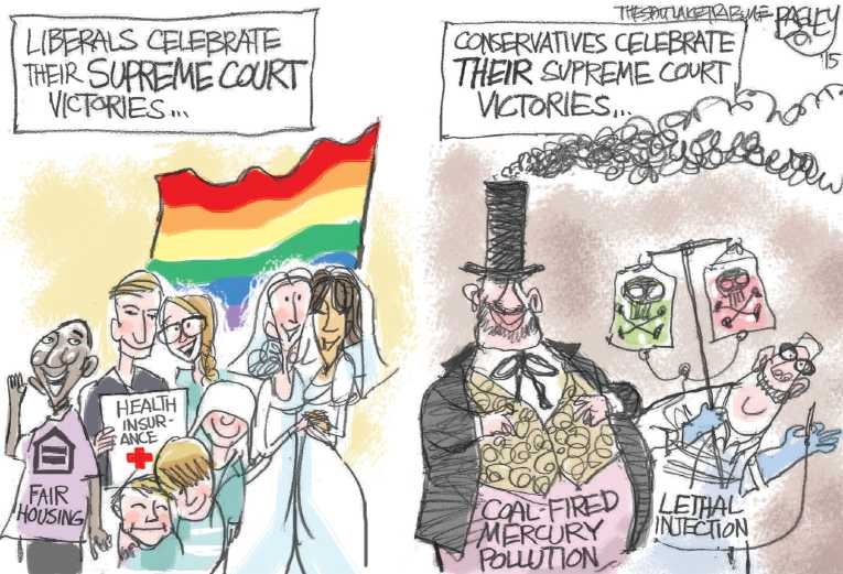 Political Cartoon on 'Big Week For Supreme Court' by Pat Bagley, Salt