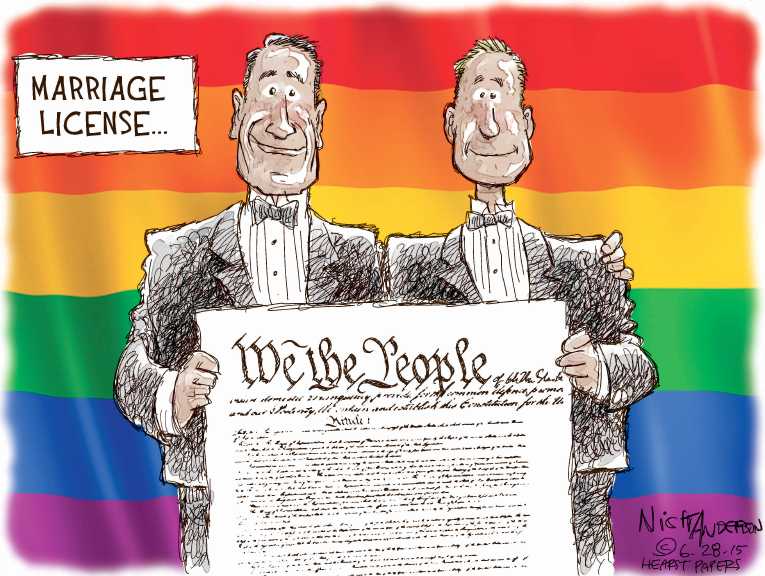 Political Cartoon On Court Rules For Same Sex Marriage
