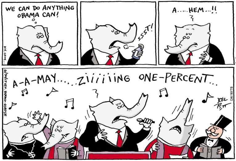 Political/Editorial Cartoon by Joel Pett, Lexington Herald-Leader, CWS/CartoonArts Intl. on GOP Celebrates Victories