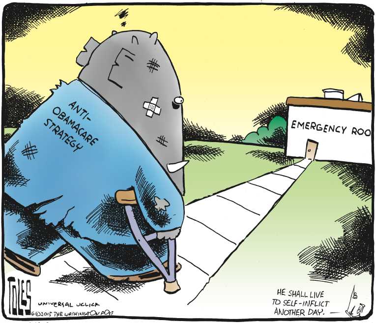 Political/Editorial Cartoon by Tom Toles, Washington Post on Supreme Court Upholds ObamaCare