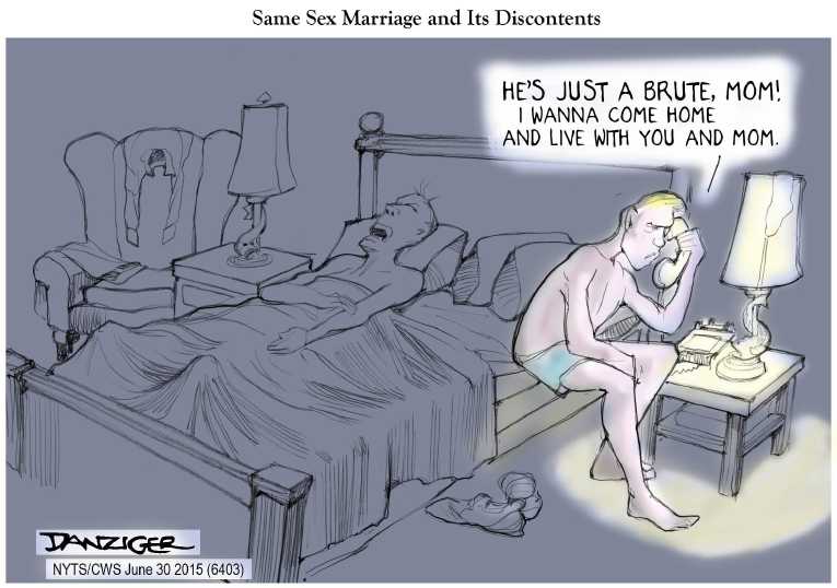 Political/Editorial Cartoon by Jeff Danziger, CWS/CartoonArts Intl. on Gay Ruling Lauded