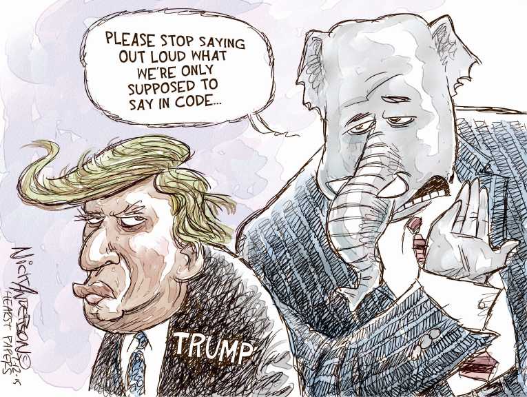Political/Editorial Cartoon by Nick Anderson, Houston Chronicle on Walker Declares, Trump Rages