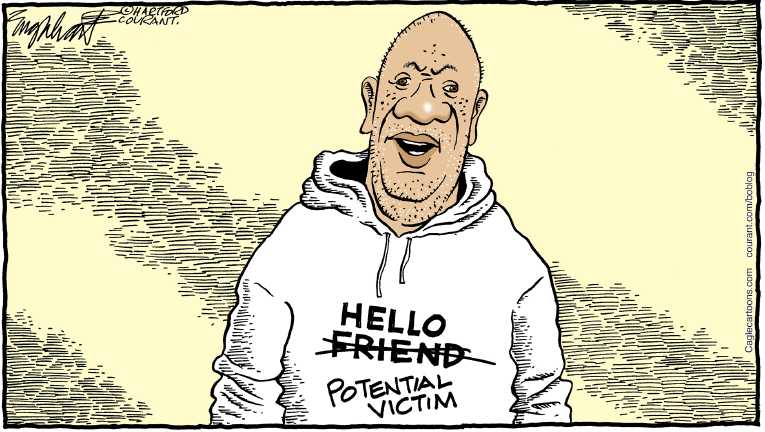 Political/Editorial Cartoon by Bob Engelhart, Hartford Courant on Cosby Testimony Unsealed