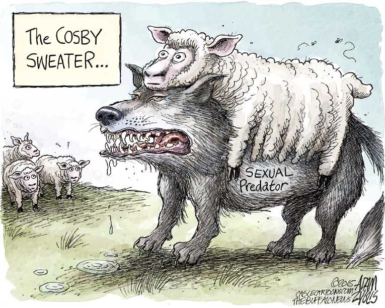 Political/Editorial Cartoon by Adam Zyglis, The Buffalo News on Cosby Testimony Unsealed