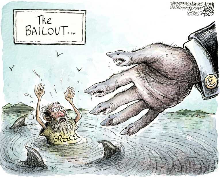 Political/Editorial Cartoon by Adam Zyglis, The Buffalo News on Germany Conquers Greece