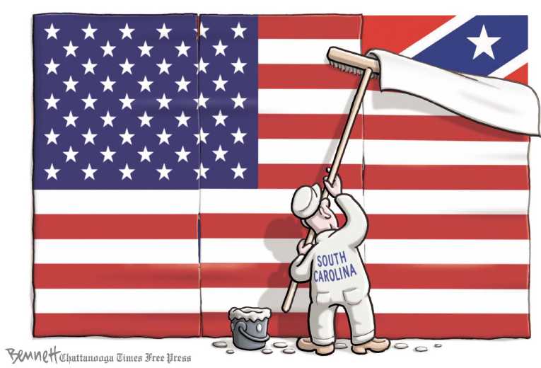 Political/Editorial Cartoon by Clay Bennett, Chattanooga Times Free Press on The South Makes Progress