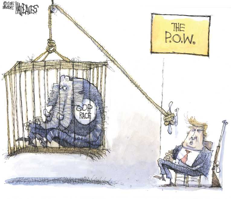Political/Editorial Cartoon by Matt Davies, Journal News on Trump Ridicules McCain